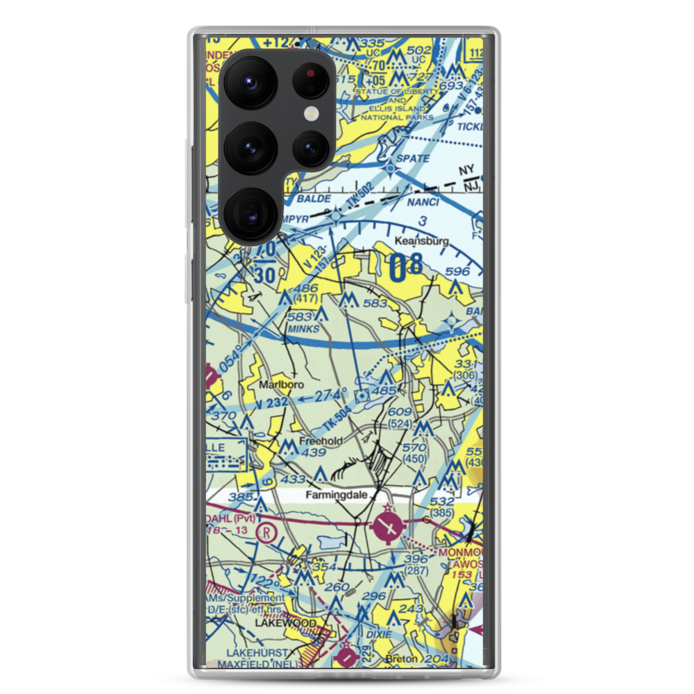 Hop Brook Farm Airport (NJ72) VFR Sectional Samsung Case Samsung Galaxy S22 Ultra model shown