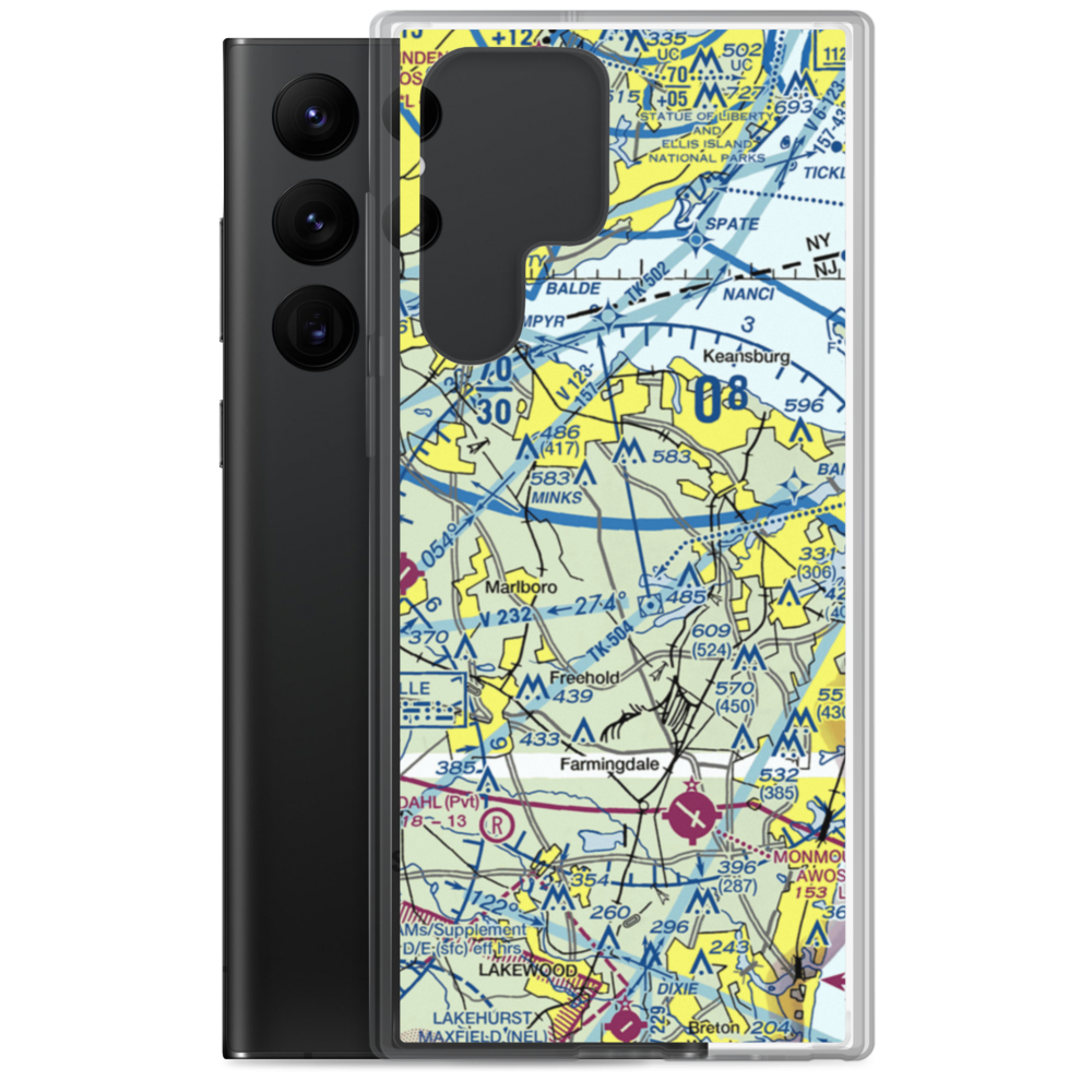 Hop Brook Farm Airport (NJ72) VFR Sectional Samsung Case Samsung Galaxy S22 Ultra model shown