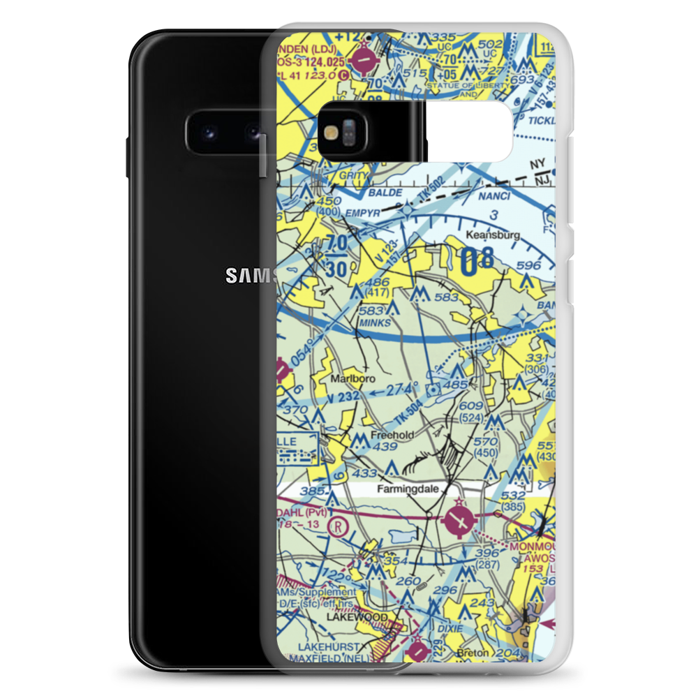 Hop Brook Farm Airport (NJ72) VFR Sectional Samsung Case Samsung Galaxy S10+ model shown