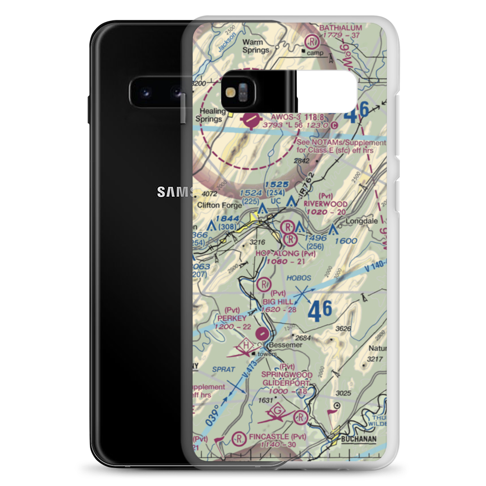 Hop-Along Airport (12VA) VFR Sectional Samsung Case Samsung Galaxy S10+ model shown