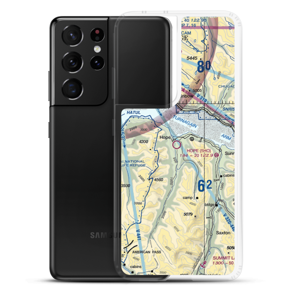 Hope Airport (5HO) VFR Sectional Samsung Case Samsung Galaxy S21 Ultra model shown