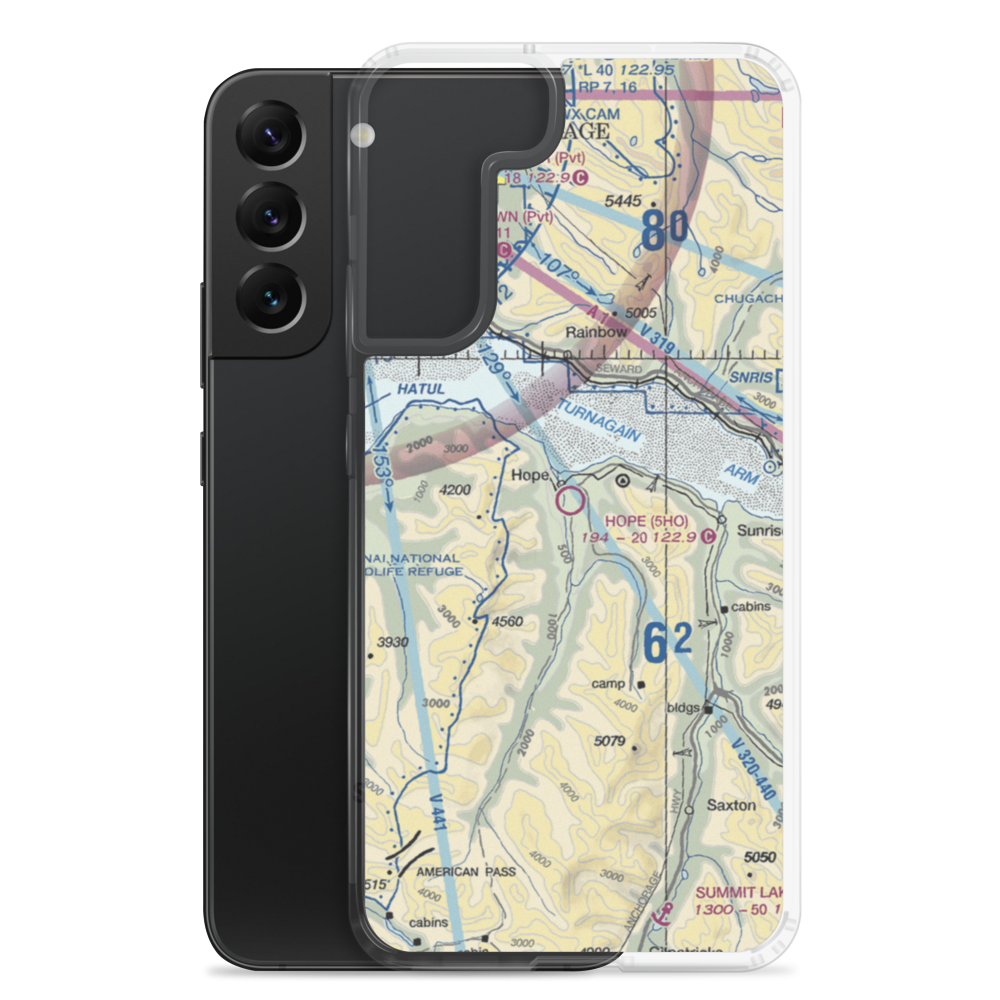 Hope Airport (5HO) VFR Sectional Samsung Case Samsung Galaxy S22 Plus model shown