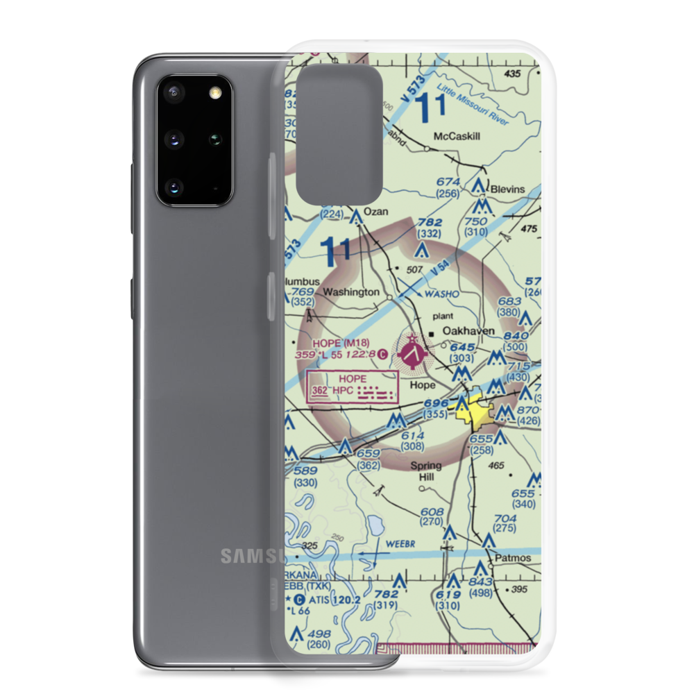 Hope Municipal Airport (M18) VFR Sectional Samsung Case Samsung Galaxy S20 Plus model shown