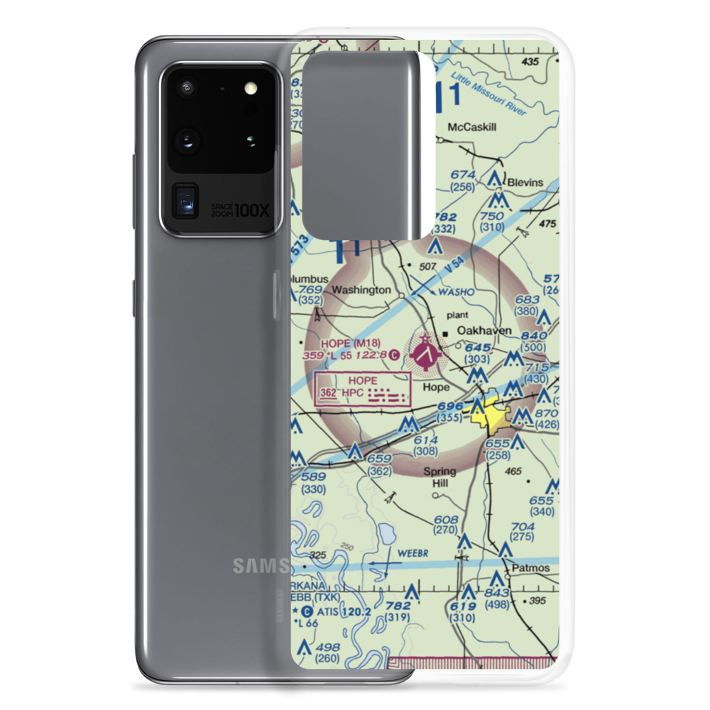 Hope Municipal Airport (M18) VFR Sectional Samsung Case Samsung Galaxy S20 Ultra model shown