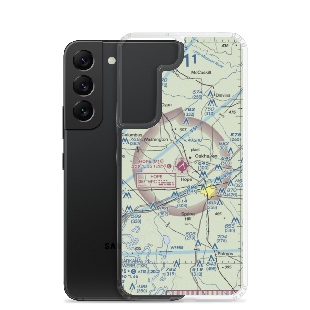 Hope Municipal Airport (M18) VFR Sectional Samsung Case Samsung Galaxy S22 model shown
