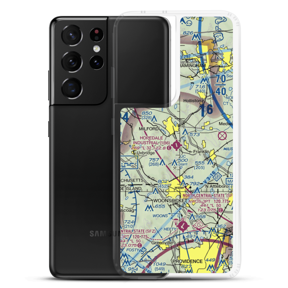 Hopedale Industrial Park Airport (1B6) VFR Sectional Samsung Case Samsung Galaxy S21 Ultra model shown
