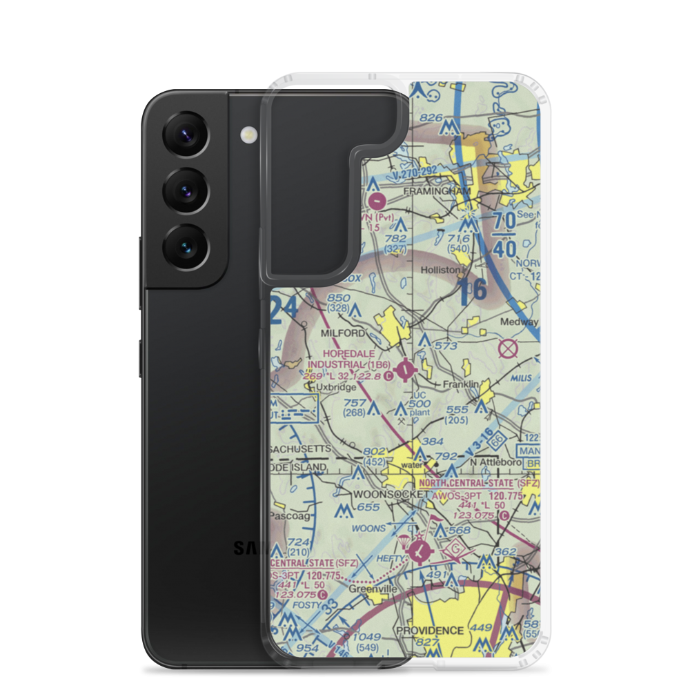 Hopedale Industrial Park Airport (1B6) VFR Sectional Samsung Case Samsung Galaxy S22 model shown