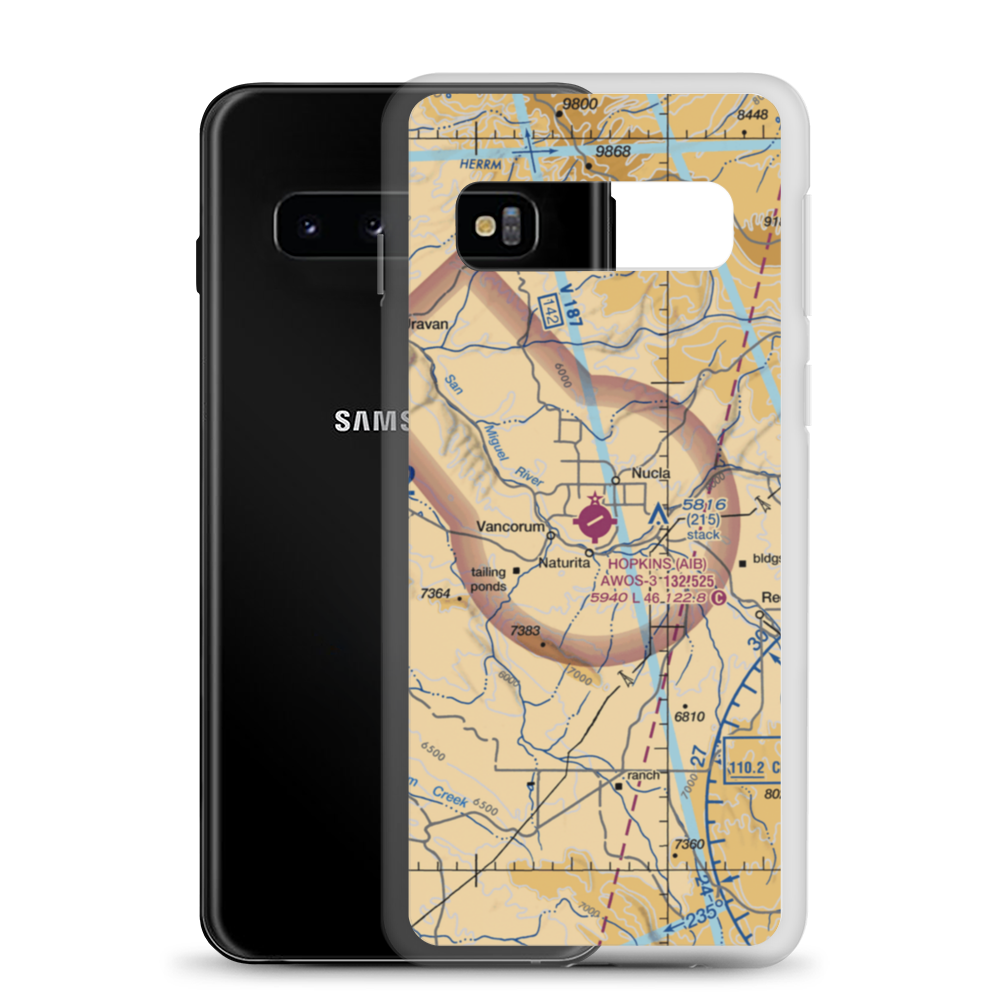 Hopkins Field (AIB) VFR Sectional Samsung Case Samsung Galaxy S10 model shown