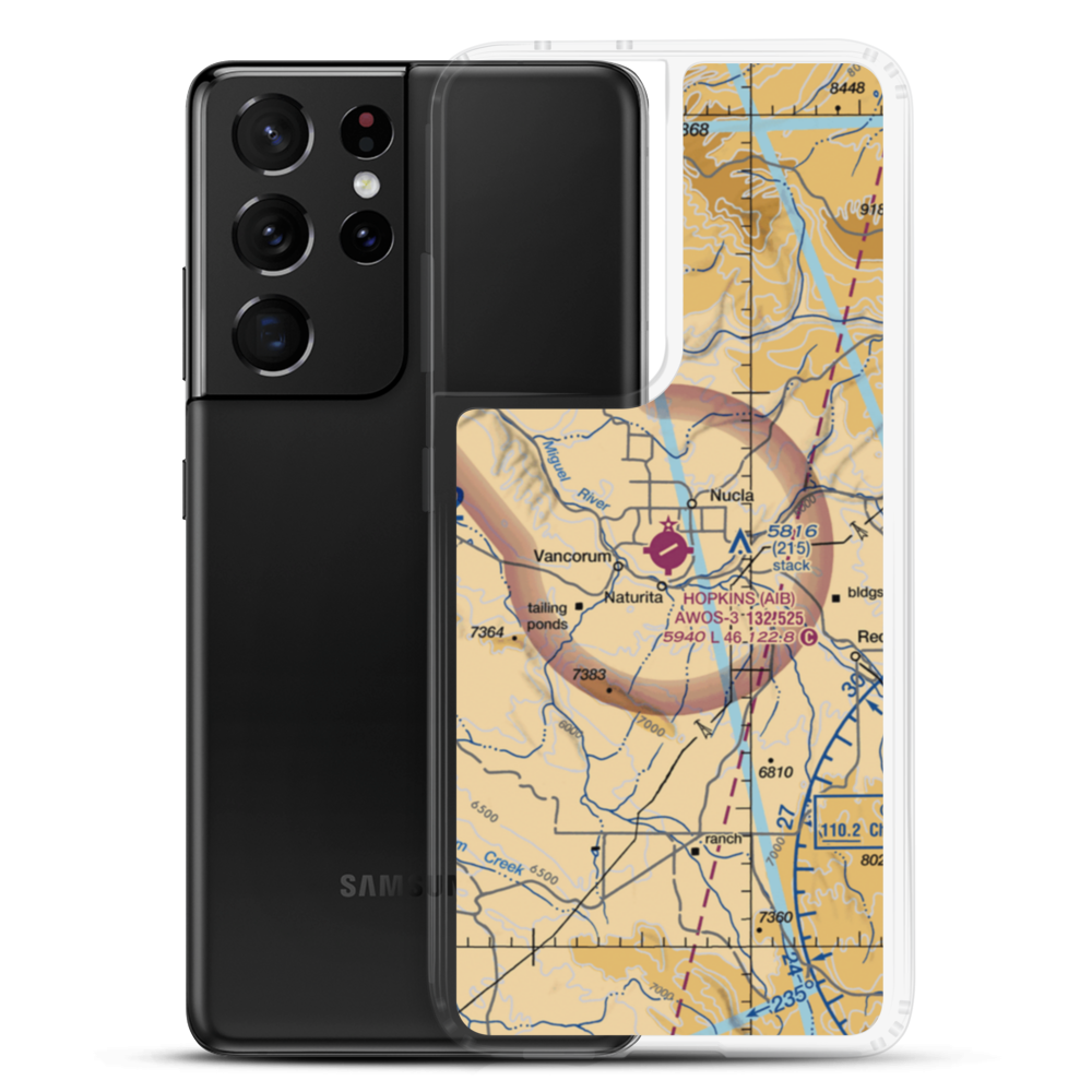 Hopkins Field (AIB) VFR Sectional Samsung Case Samsung Galaxy S21 Ultra model shown