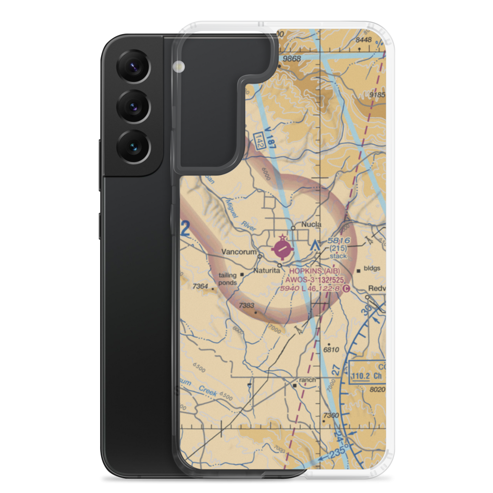 Hopkins Field (AIB) VFR Sectional Samsung Case Samsung Galaxy S22 Plus model shown