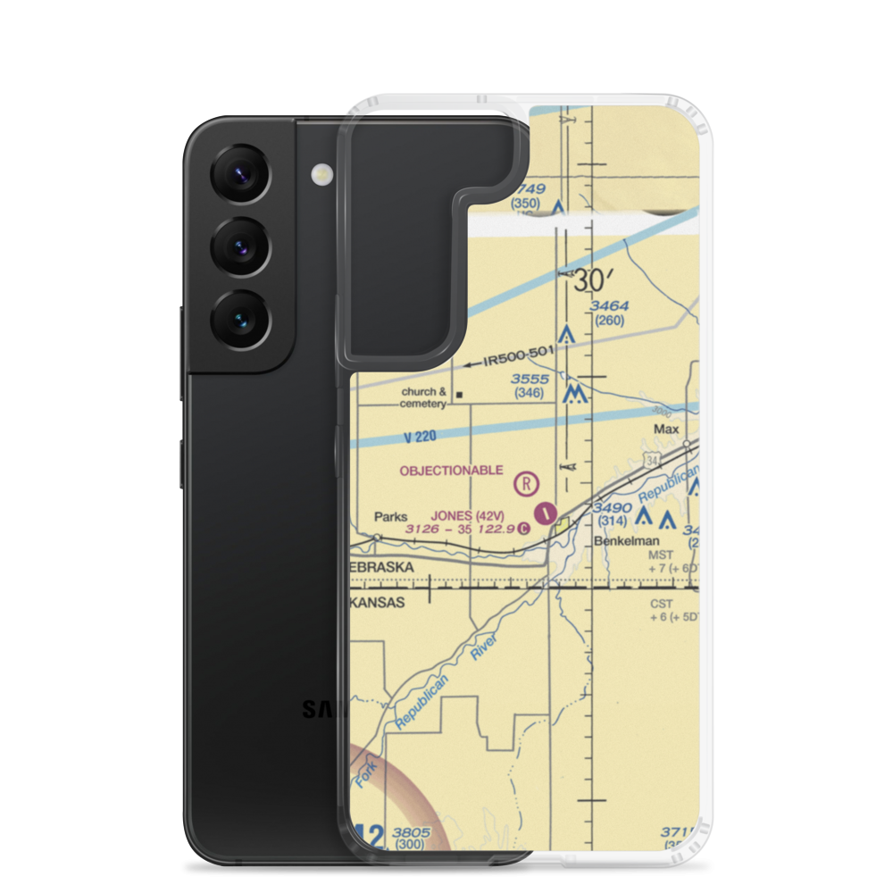 Hoppy's Airport (6NE8) VFR Sectional Samsung Case Samsung Galaxy S22 model shown