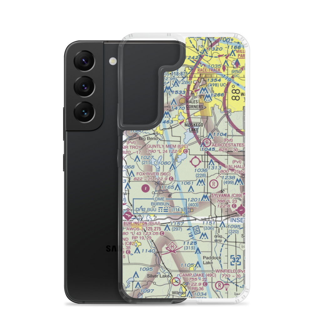 Horner Farms Airport (WI03) VFR Sectional Samsung Case Samsung Galaxy S22 model shown