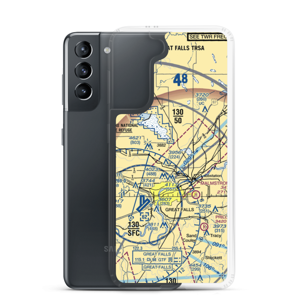 Horner Field (MT40) VFR Sectional Samsung Case Samsung Galaxy S21 model shown