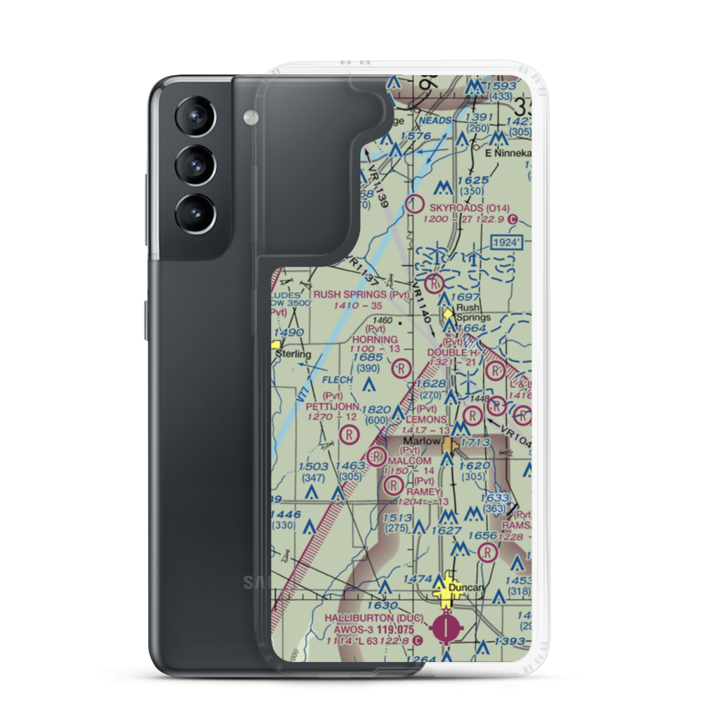 Horning Farms Airstrip (92OK) VFR Sectional Samsung Case Samsung Galaxy S21 model shown