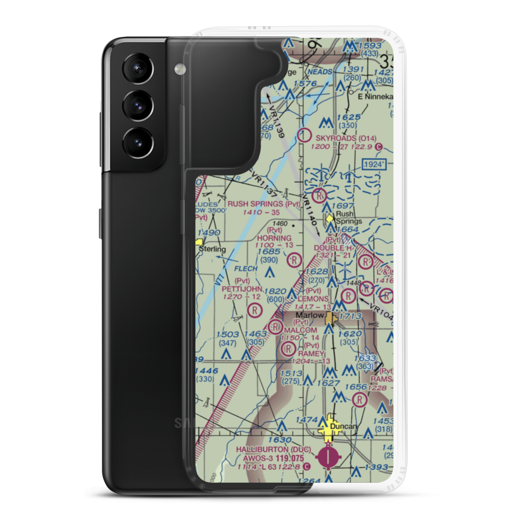 Horning Farms Airstrip (92OK) VFR Sectional Samsung Case Samsung Galaxy S21 Plus model shown