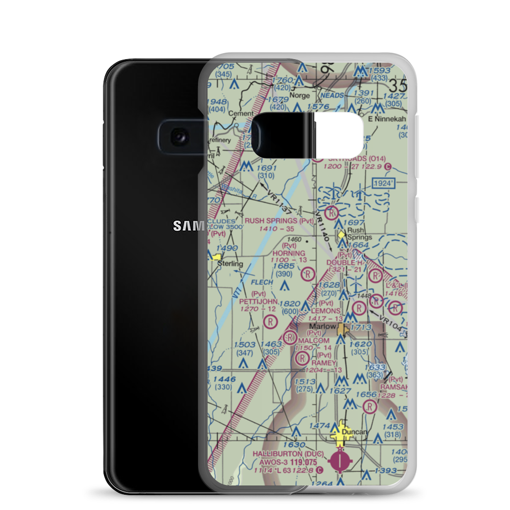Horning Farms Airstrip (92OK) VFR Sectional Samsung Case Samsung Galaxy S10e model shown