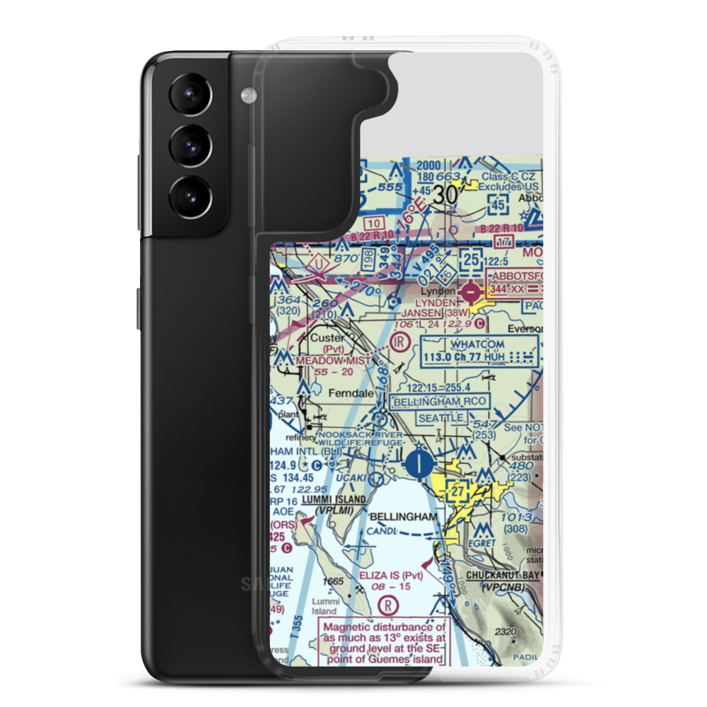Horse Fly Airport (WA88) VFR Sectional Samsung Case Samsung Galaxy S21 Plus model shown