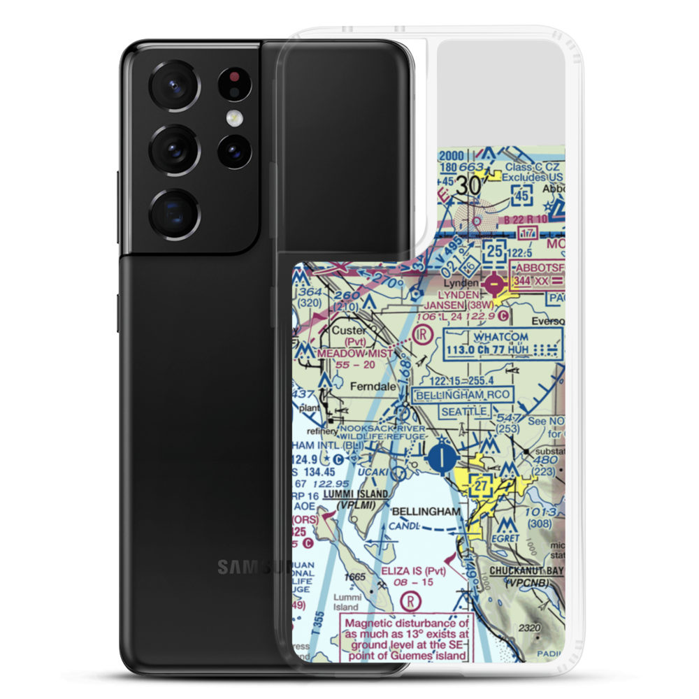 Horse Fly Airport (WA88) VFR Sectional Samsung Case Samsung Galaxy S21 Ultra model shown