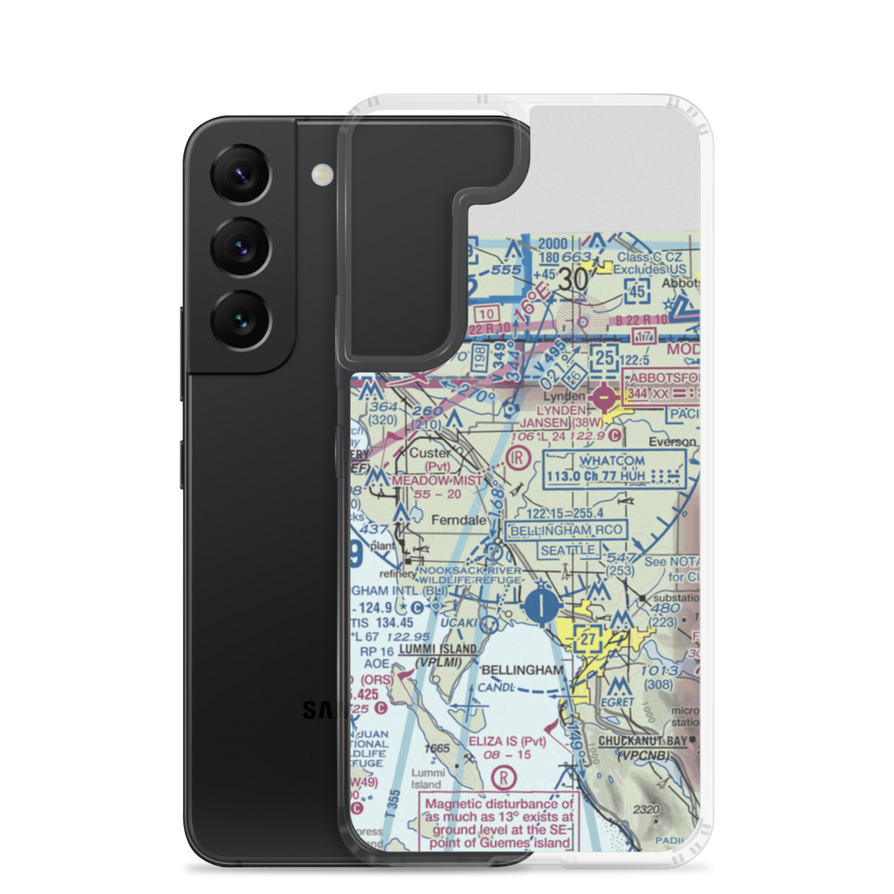 Horse Fly Airport (WA88) VFR Sectional Samsung Case Samsung Galaxy S22 model shown