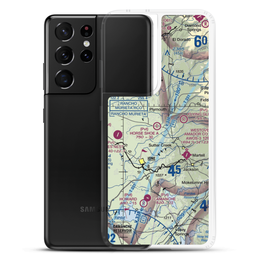 Horse Shoe A Ranch Airport (CA71) VFR Sectional Samsung Case Samsung Galaxy S21 Ultra model shown