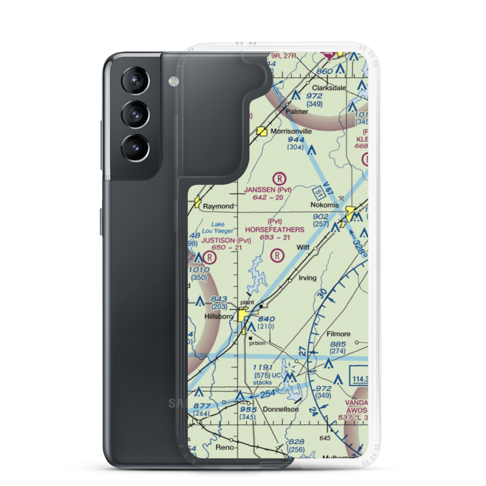 Horsefeathers Ranch Airport (1IL1) VFR Sectional Samsung Case Samsung Galaxy S21 model shown