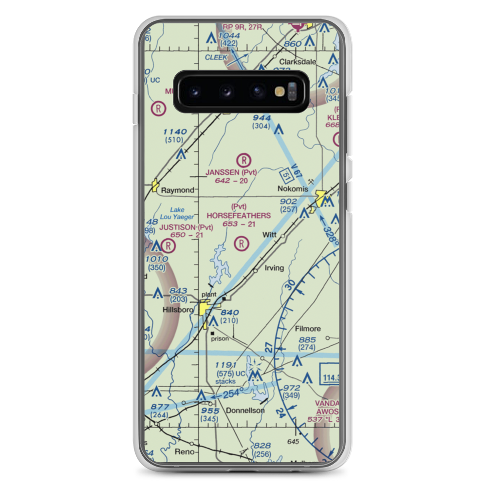 Horsefeathers Ranch Airport (1IL1) VFR Sectional Samsung Case Samsung Galaxy S10+ model shown