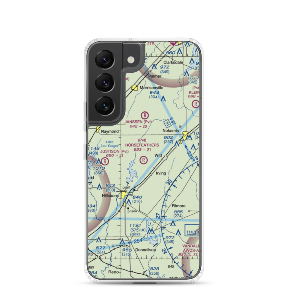 Horsefeathers Ranch Airport (1IL1) VFR Sectional Samsung Case Samsung Galaxy S22 model shown