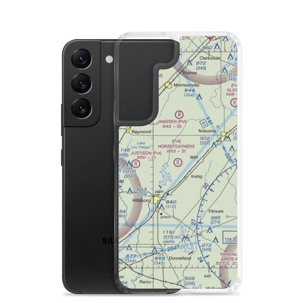 Horsefeathers Ranch Airport (1IL1) VFR Sectional Samsung Case Samsung Galaxy S22 model shown