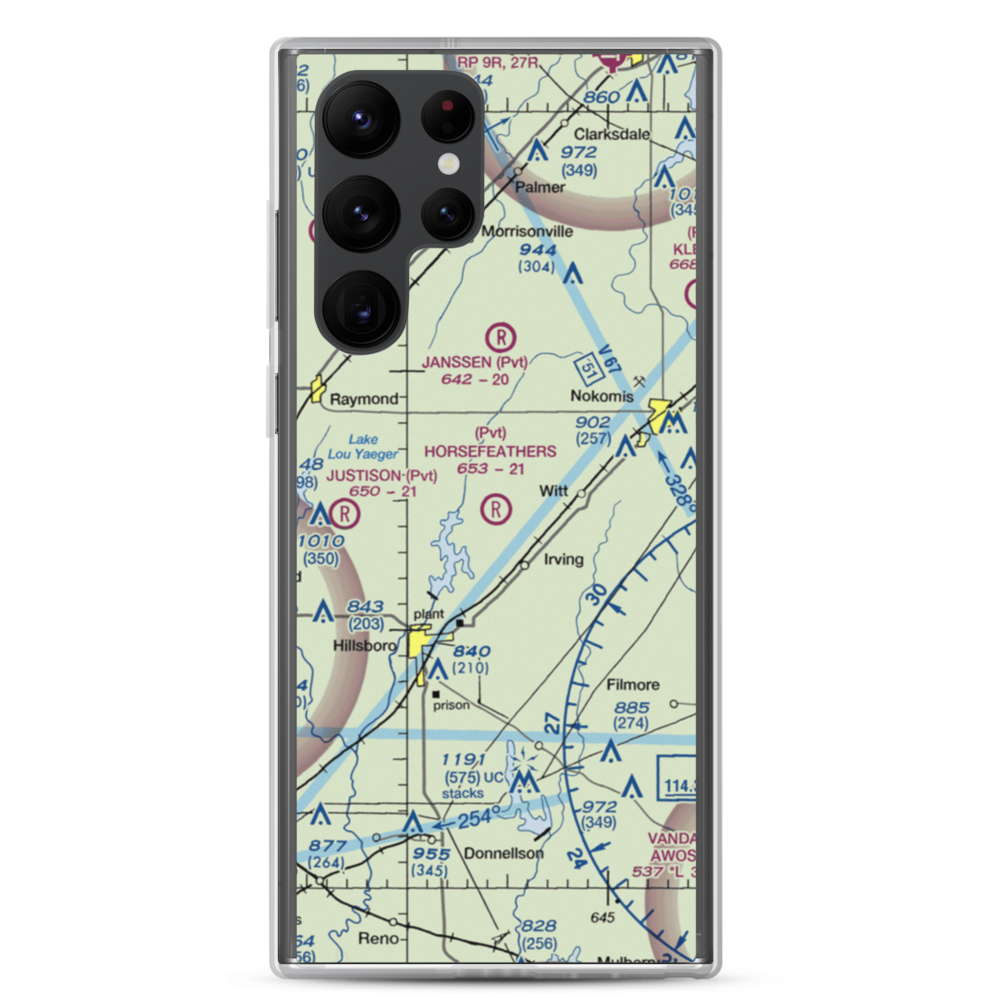 Horsefeathers Ranch Airport (1IL1) VFR Sectional Samsung Case Samsung Galaxy S22 Ultra model shown