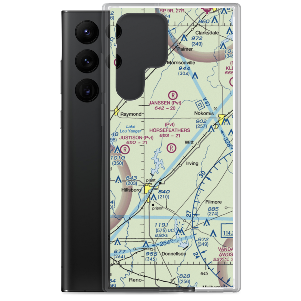 Horsefeathers Ranch Airport (1IL1) VFR Sectional Samsung Case Samsung Galaxy S22 Ultra model shown