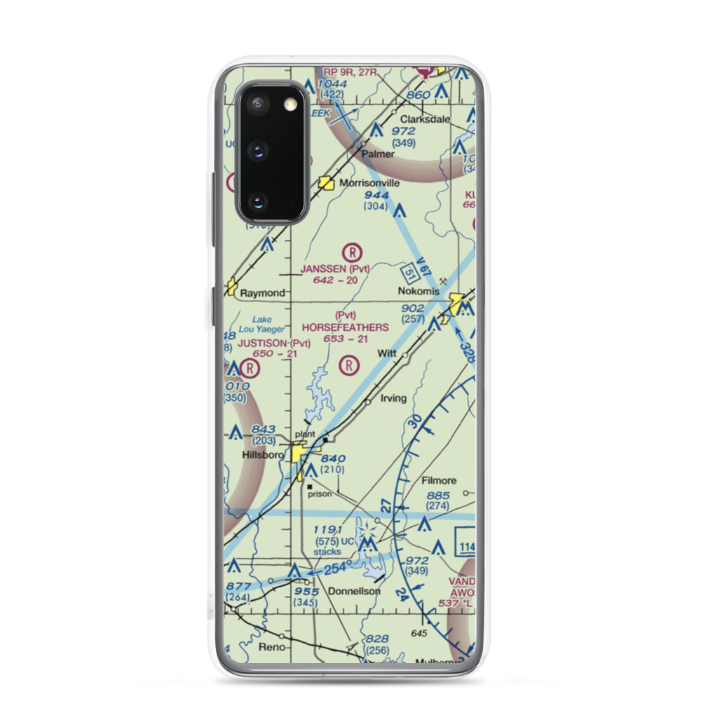 Horsefeathers Ranch Airport (1IL1) VFR Sectional Samsung Case Samsung Galaxy S20 model shown