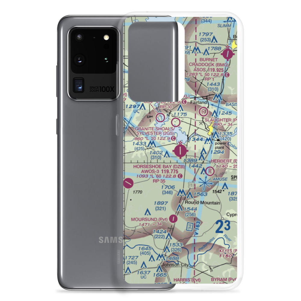 Horseshoe Bay Resort Airpark (DZB) VFR Sectional Samsung Case Samsung Galaxy S20 Ultra model shown