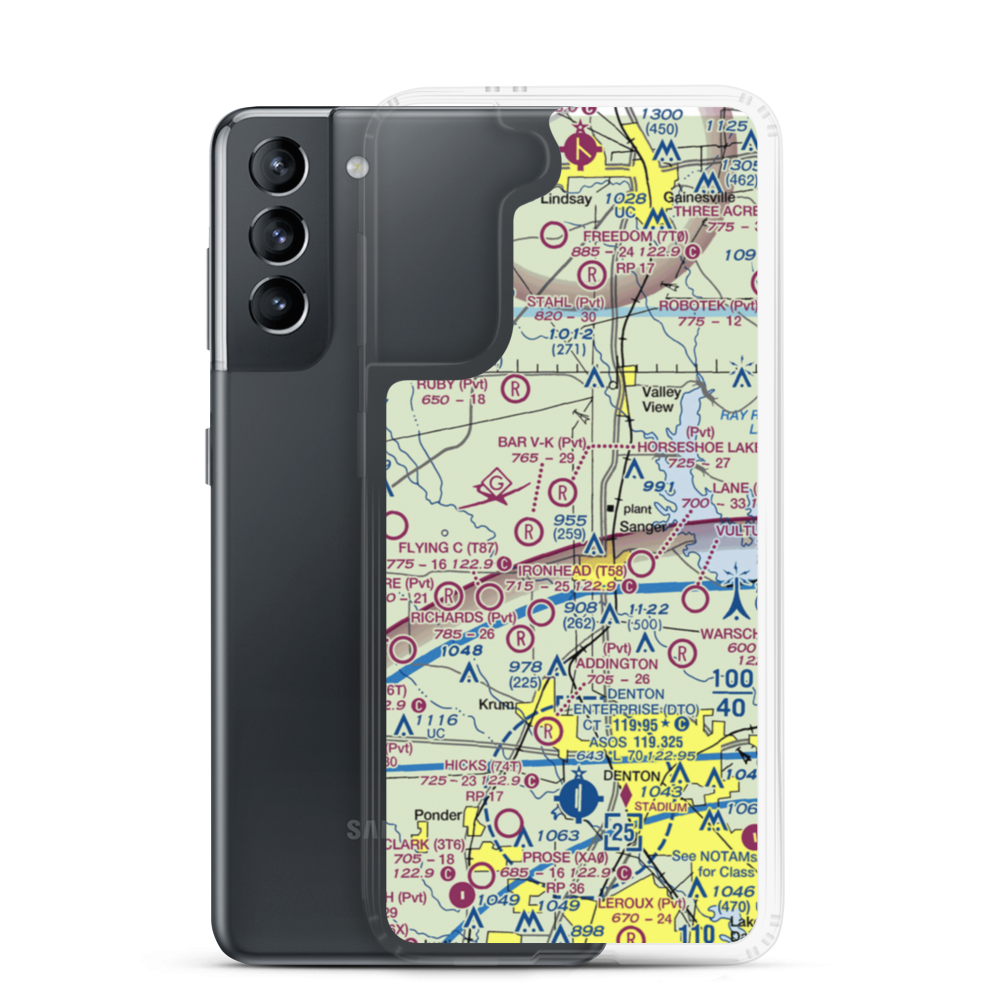 Horseshoe Lake Airport (TE24) VFR Sectional Samsung Case Samsung Galaxy S21 model shown