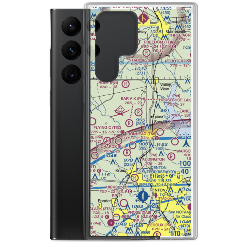 Horseshoe Lake Airport (TE24) VFR Sectional Samsung Case Samsung Galaxy S22 Ultra model shown