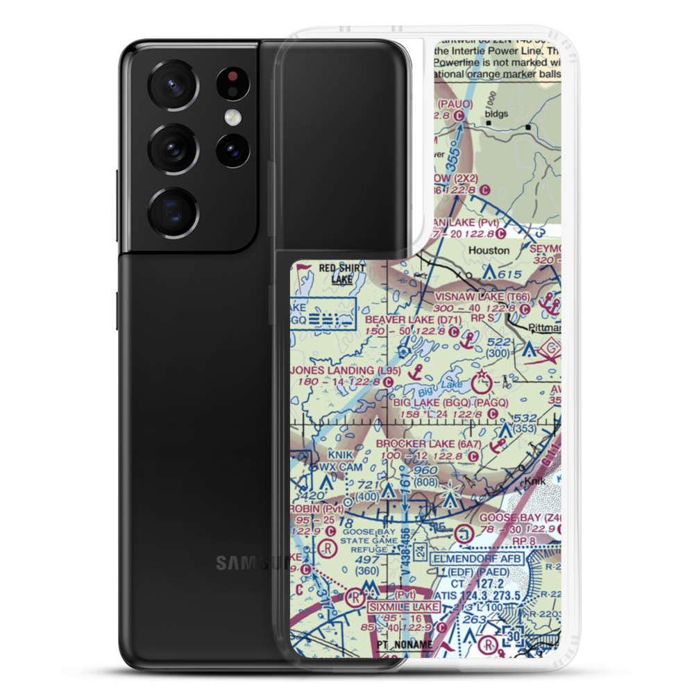 Horseshoe Lake Seaplane Base (AA02) VFR Sectional Samsung Case Samsung Galaxy S21 Ultra model shown