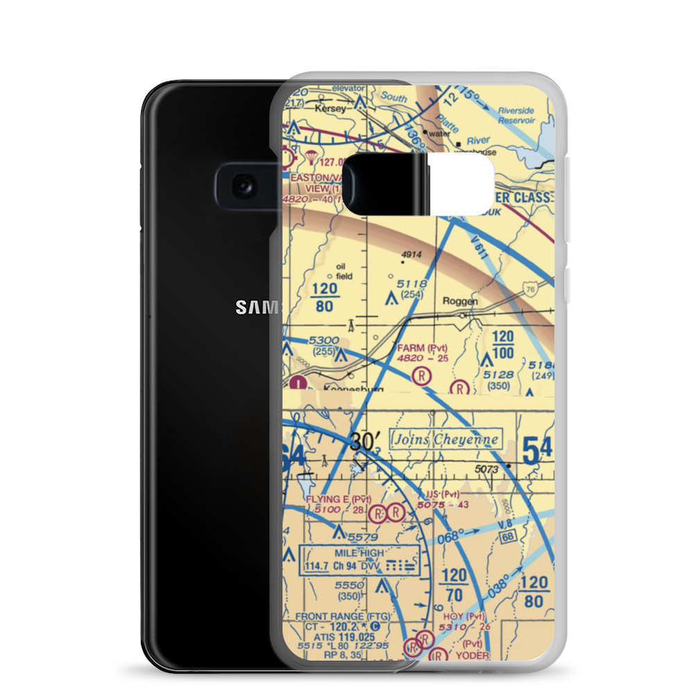 Horseshoe Landings Airport (CO60) VFR Sectional Samsung Case Samsung Galaxy S10e model shown