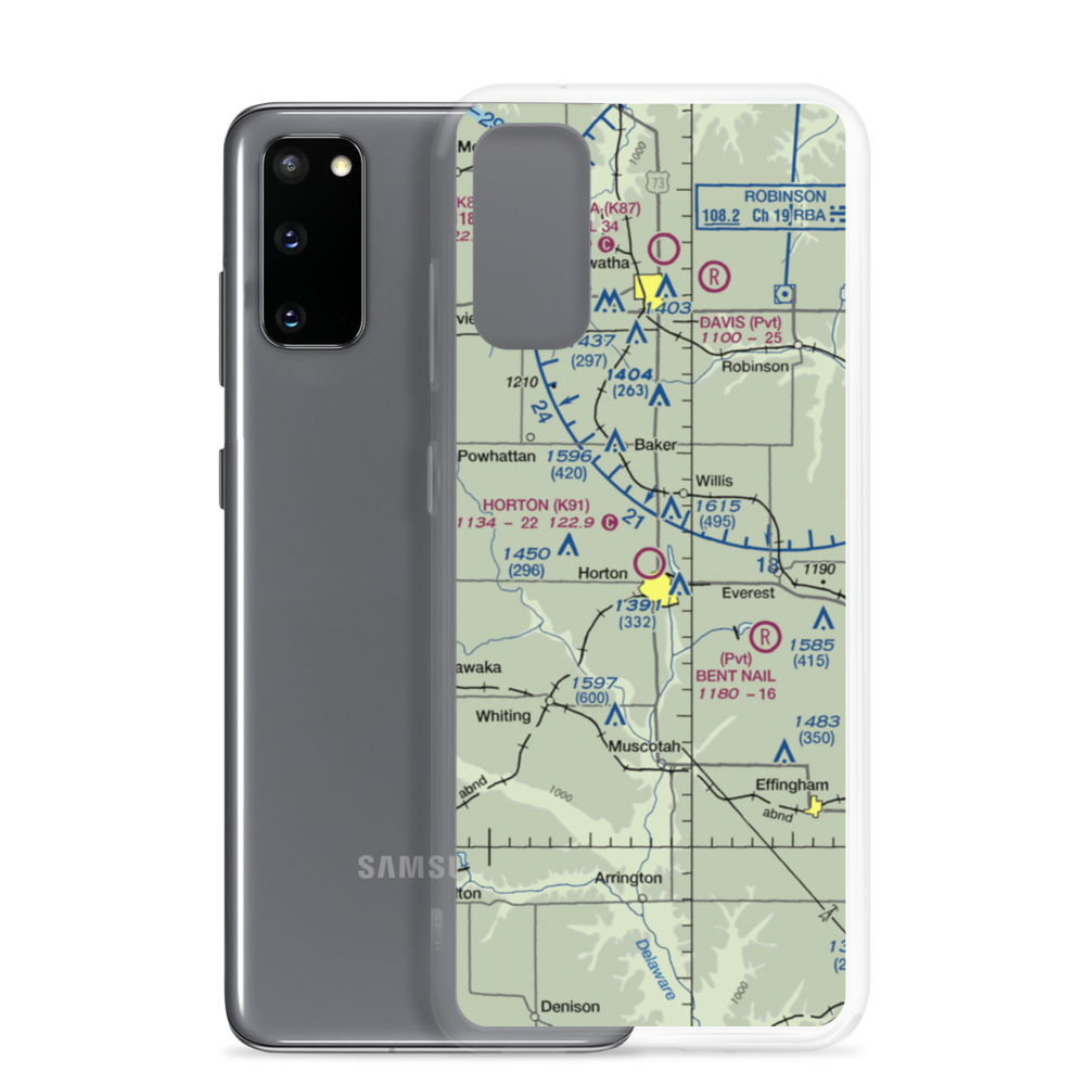 Horton Municipal Airport (K91) VFR Sectional Samsung Case Samsung Galaxy S20 model shown