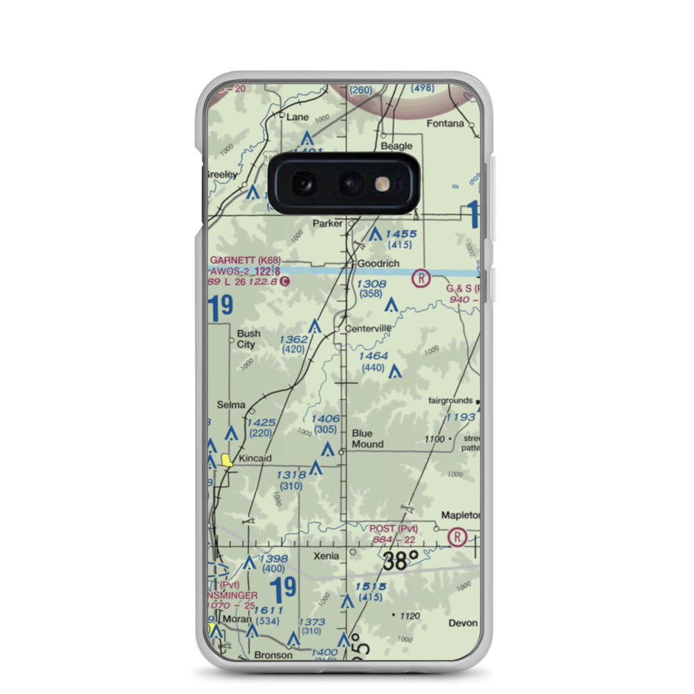 Horttor Airport (SN26) VFR Sectional Samsung Case Samsung Galaxy S10e model shown