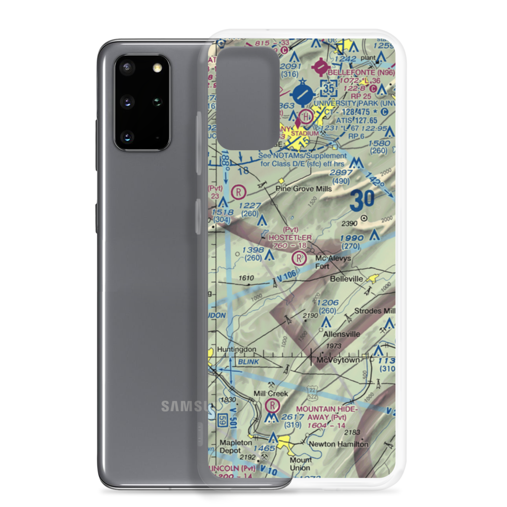 Hostetler Airport (0PA6) VFR Sectional Samsung Case Samsung Galaxy S20 Plus model shown