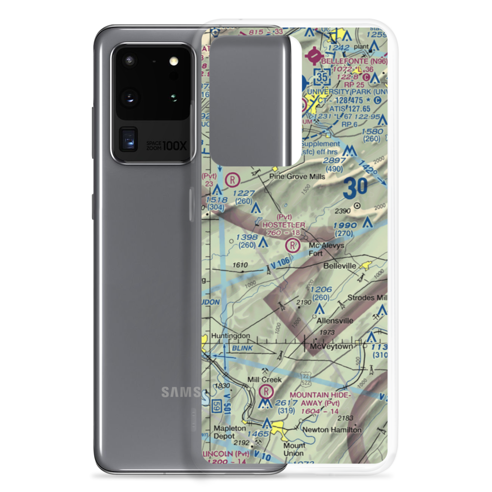 Hostetler Airport (0PA6) VFR Sectional Samsung Case Samsung Galaxy S20 Ultra model shown