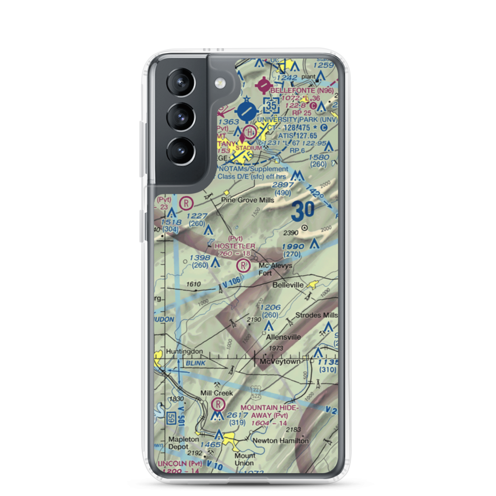 Hostetler Airport (0PA6) VFR Sectional Samsung Case Samsung Galaxy S21 model shown