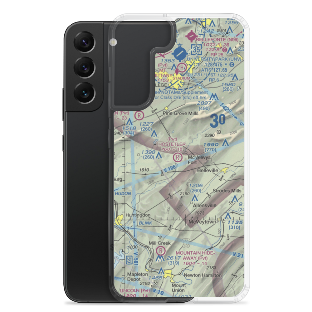 Hostetler Airport (0PA6) VFR Sectional Samsung Case Samsung Galaxy S22 Plus model shown