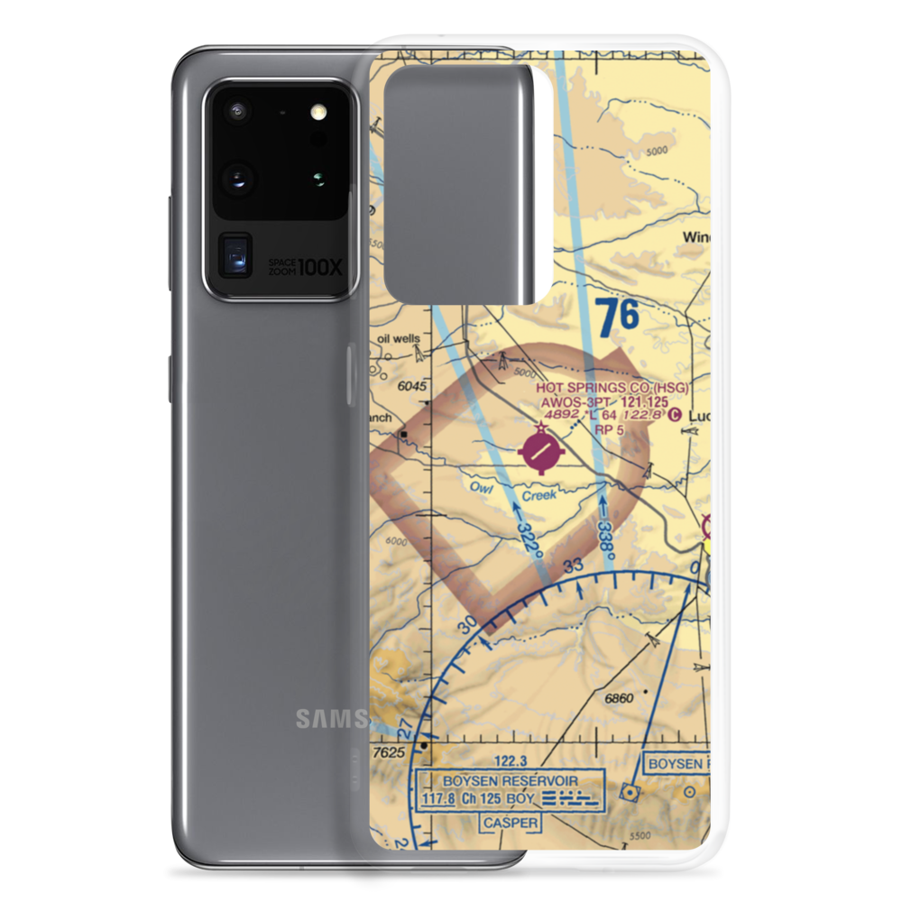 Hot Springs County Airport (HSG) VFR Sectional Samsung Case Samsung Galaxy S20 Ultra model shown