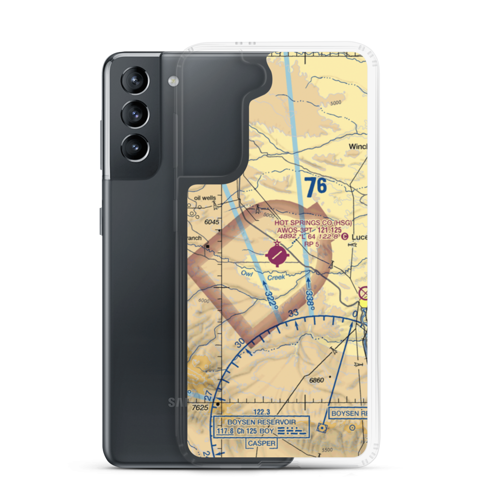 Hot Springs County Airport (HSG) VFR Sectional Samsung Case Samsung Galaxy S21 model shown