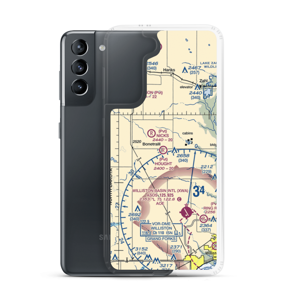 Hought Airstrip (NA18) VFR Sectional Samsung Case Samsung Galaxy S21 model shown