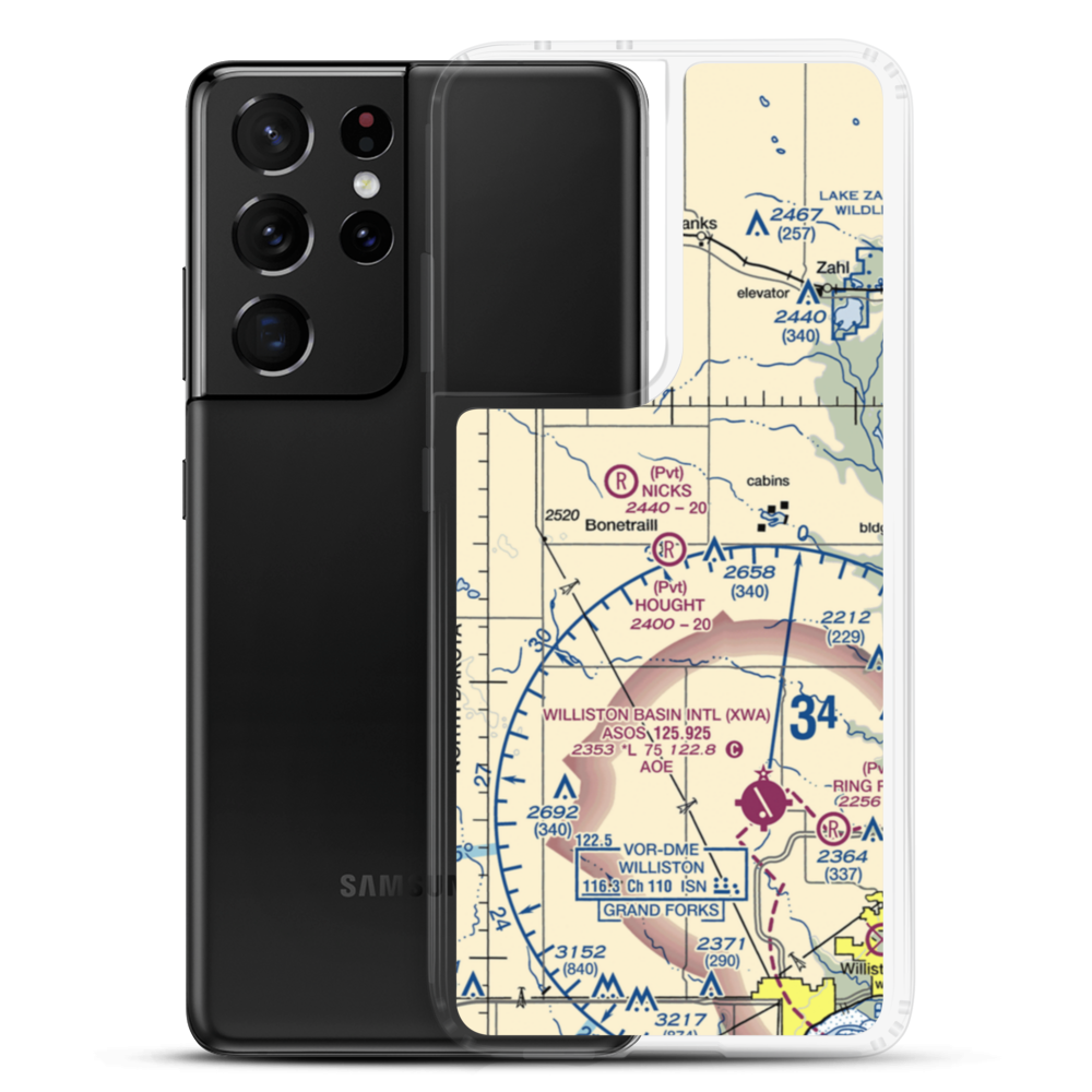 Hought Airstrip (NA18) VFR Sectional Samsung Case Samsung Galaxy S21 Ultra model shown