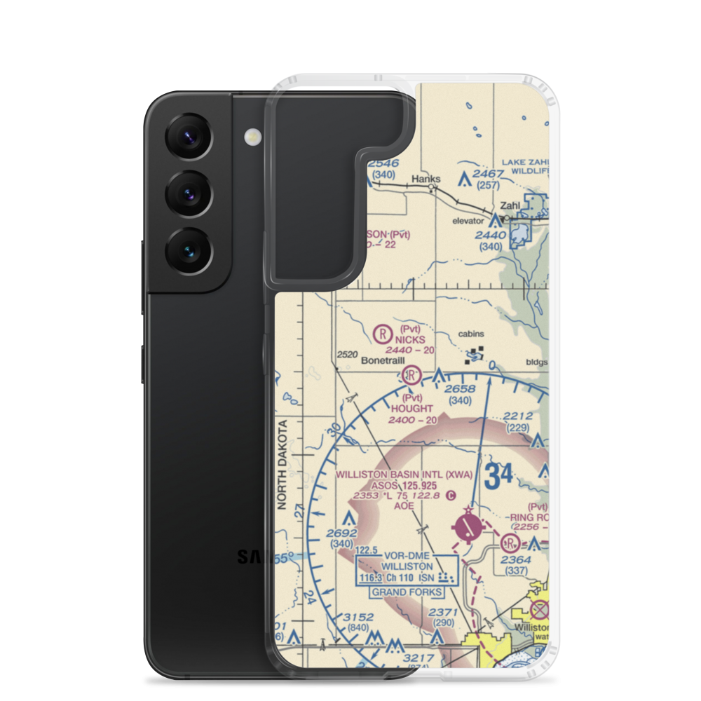 Hought Airstrip (NA18) VFR Sectional Samsung Case Samsung Galaxy S22 model shown