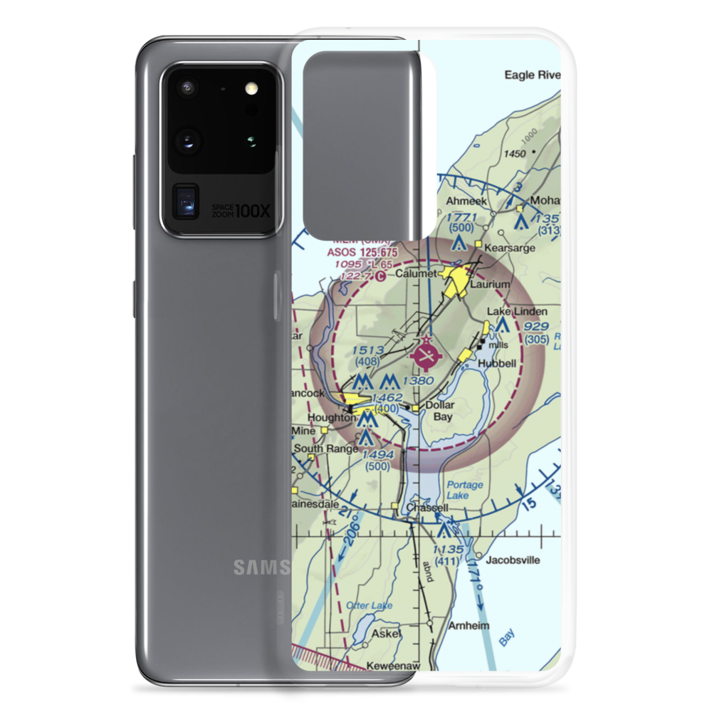 Houghton County Memorial Airport (CMX) VFR Sectional Samsung Case Samsung Galaxy S20 Ultra model shown