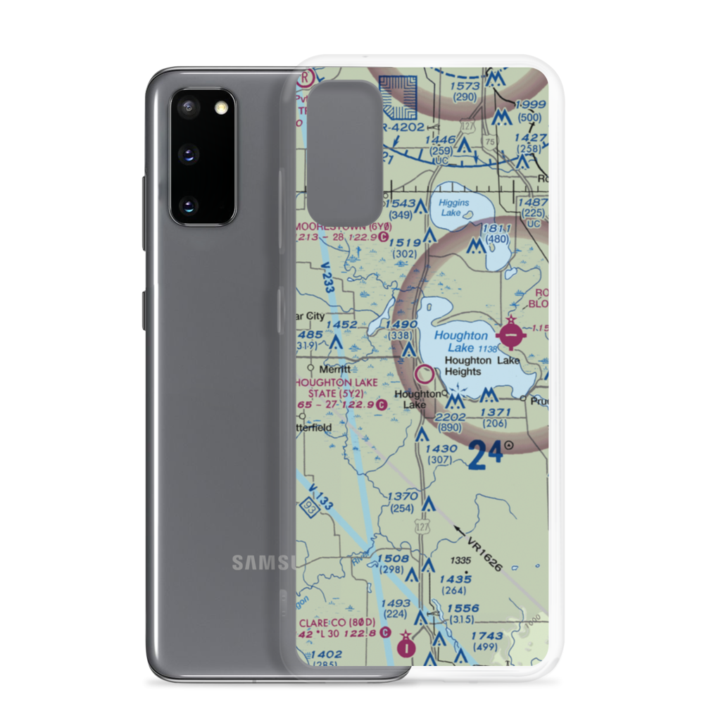 Houghton Lake State Airport (5Y2) VFR Sectional Samsung Case Samsung Galaxy S20 model shown