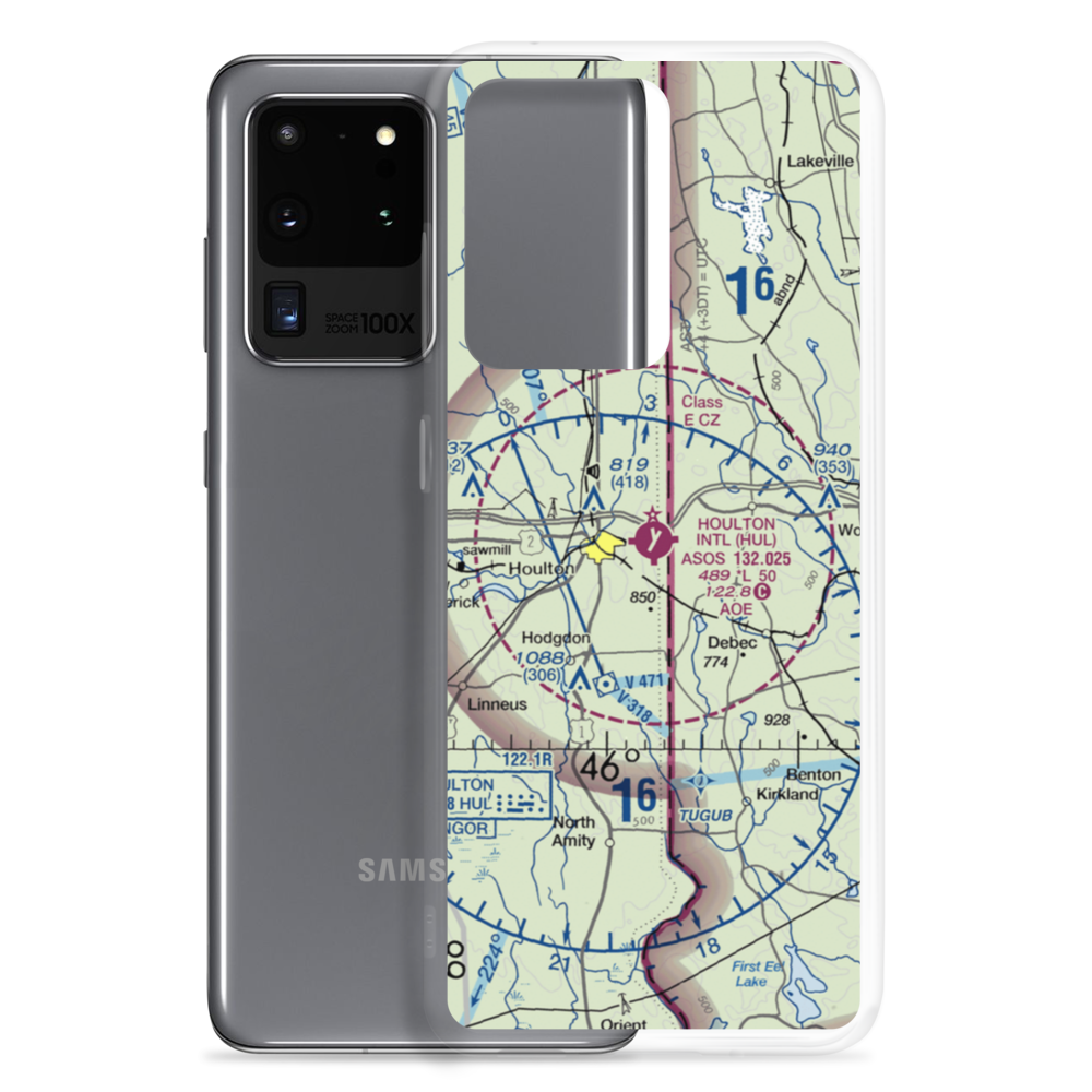 Houlton International Airport (HUL) VFR Sectional Samsung Case Samsung Galaxy S20 Ultra model shown